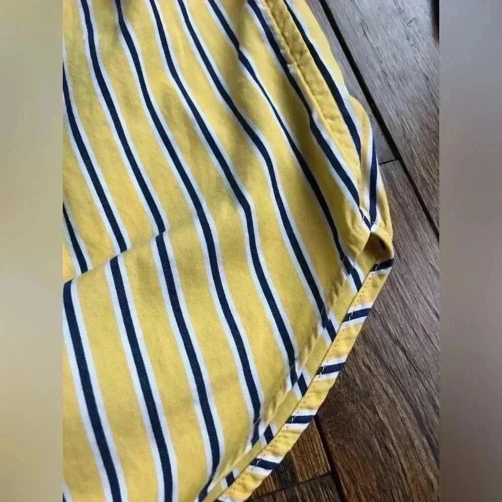 Ralph Lauren Boys 5 Yellow Button-Down w/Blue White Vertical Stripes - EUC!!